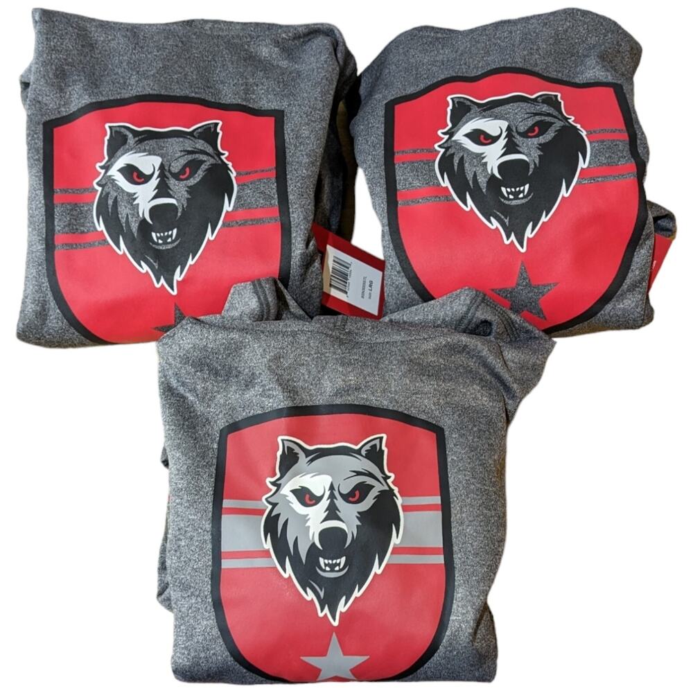 Kids Athletic Sports Hoodie Wolf Sweatshirt Youth Size Large Gray Wolves (3)